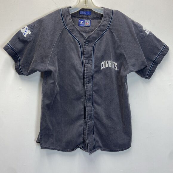 Starter Other - Dallas Cowboys Vintage Starter Baseball Jersey Size Large Acid Wash Embroidered